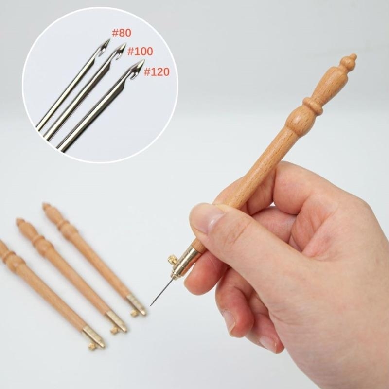 Móc thêu Móc đính cườm kiểu Ph - đánh giá và giá Wooden Crochet Hooks Ergonomic Handle