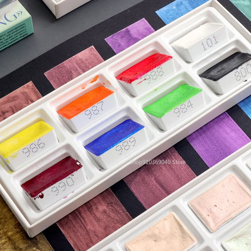 2024 New White Night Master So - đánh giá và giá Watercolor Paint Set Solid Pigment