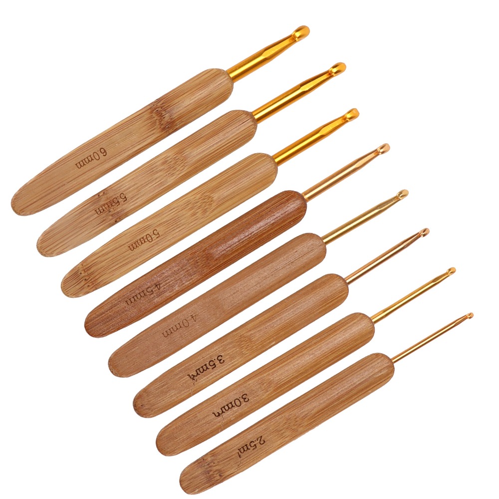 8pcs 2.5-6mm Sizes Crochet Hoo - đánh giá và giá Wooden Crochet Hooks Ergonomic Handle
