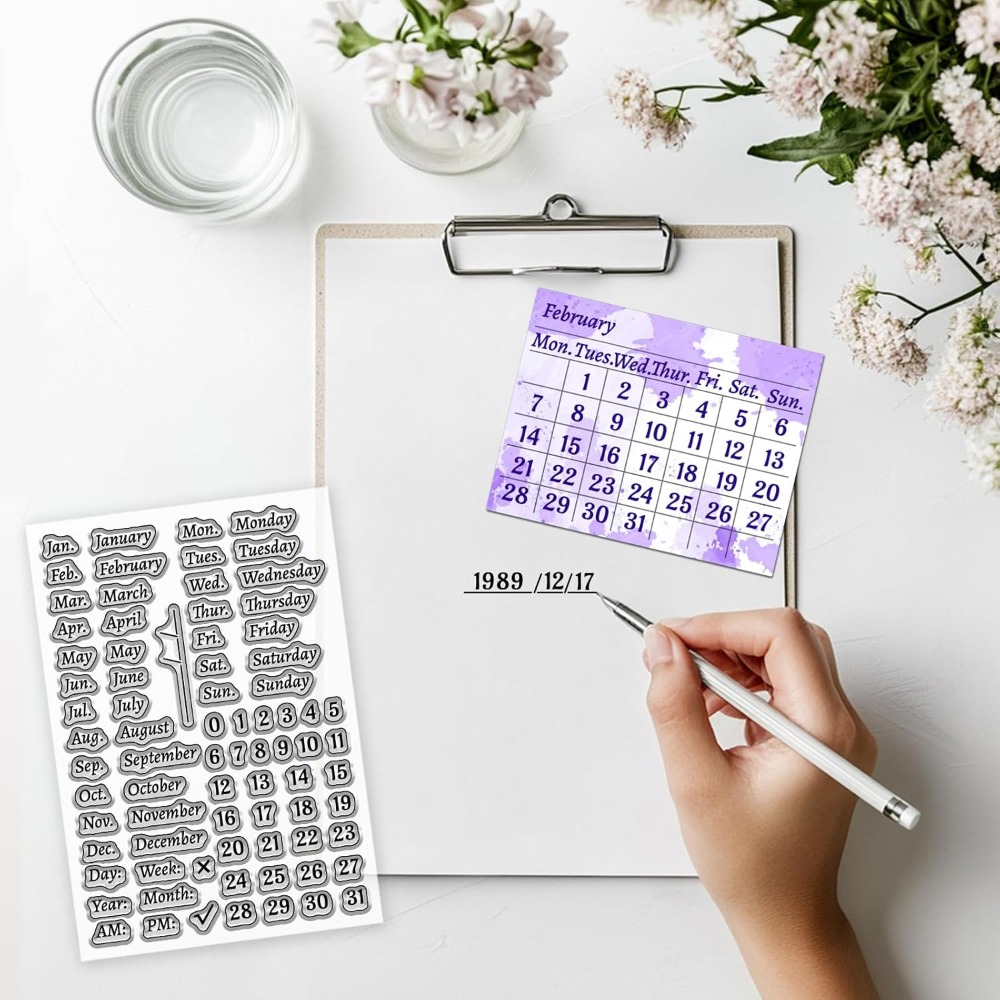 Calendar Clear Stamp for Scrap - đánh giá và giá Clear Silicone Stamps For Card Making