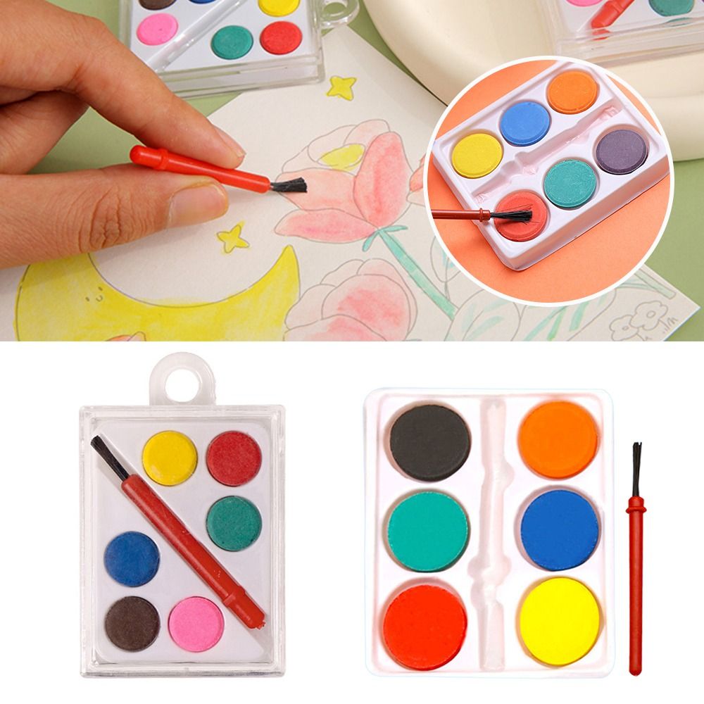 Portable with Painting Brush W - đánh giá và giá Watercolor Paint Set Solid Pigment