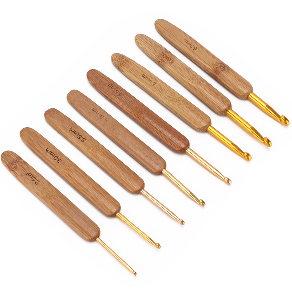 8pcs 2.5-6mm Sizes Crochet Hoo - đánh giá và giá Wooden Crochet Hooks Ergonomic Handle