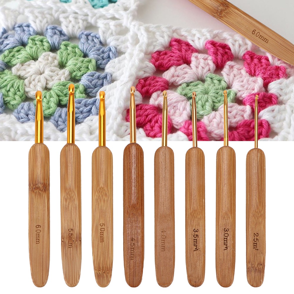 8pcs 2.5-6mm Sizes Crochet Hoo - đánh giá và giá Wooden Crochet Hooks Ergonomic Handle