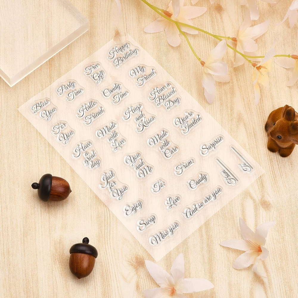 1PC Gift Tag Words Silicone Cl - đánh giá và giá Clear Silicone Stamps For Card Making