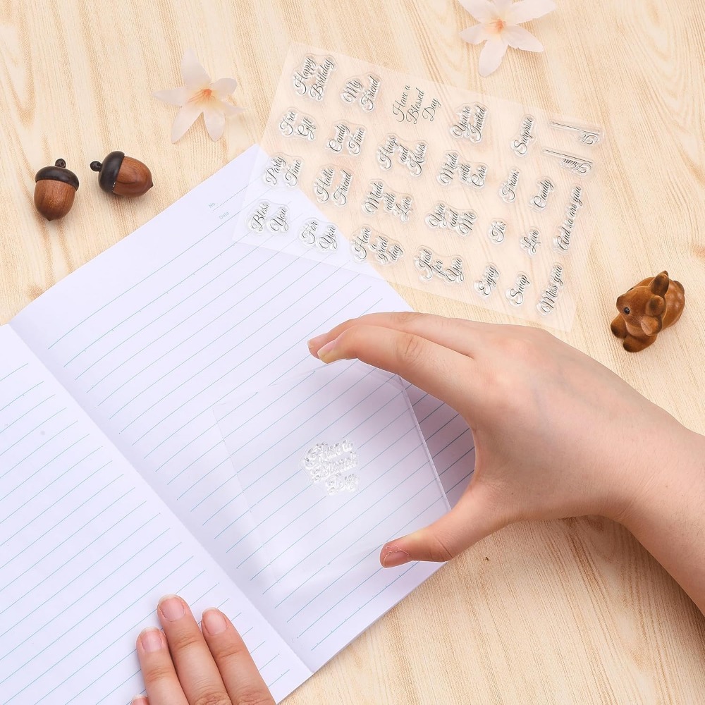 1PC Gift Tag Words Silicone Cl - đánh giá và giá Clear Silicone Stamps For Card Making