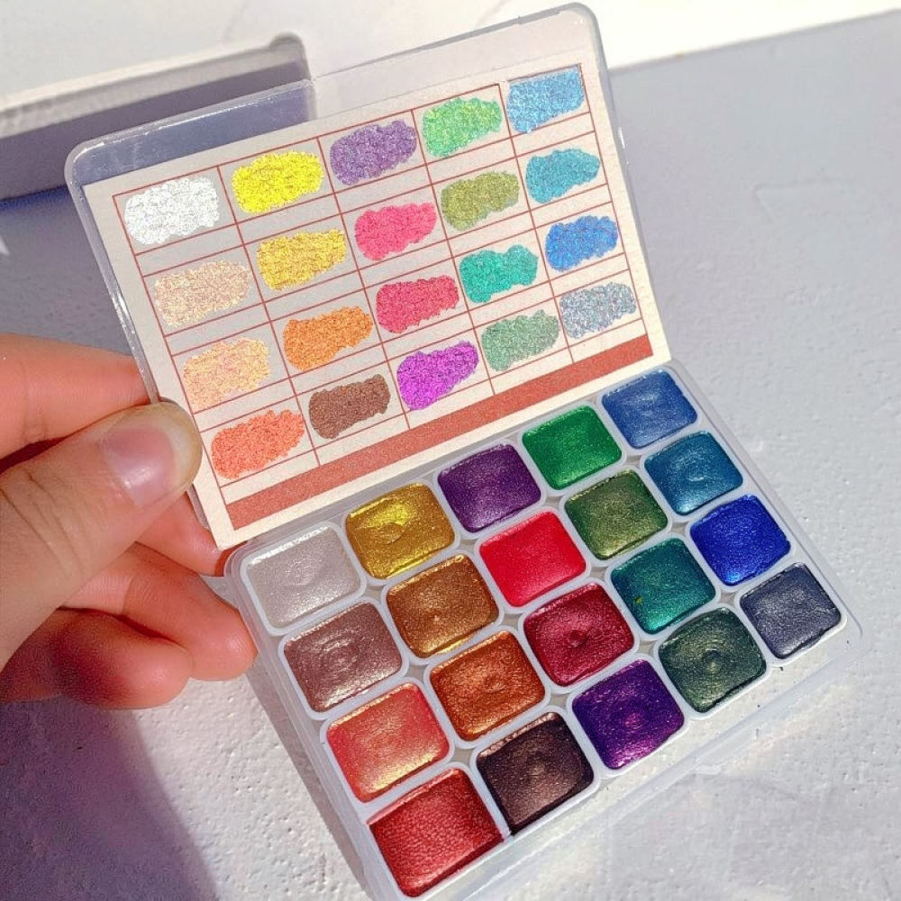 Concentrated Metallic Watercol - đánh giá và giá Watercolor Paint Set Solid Pigment