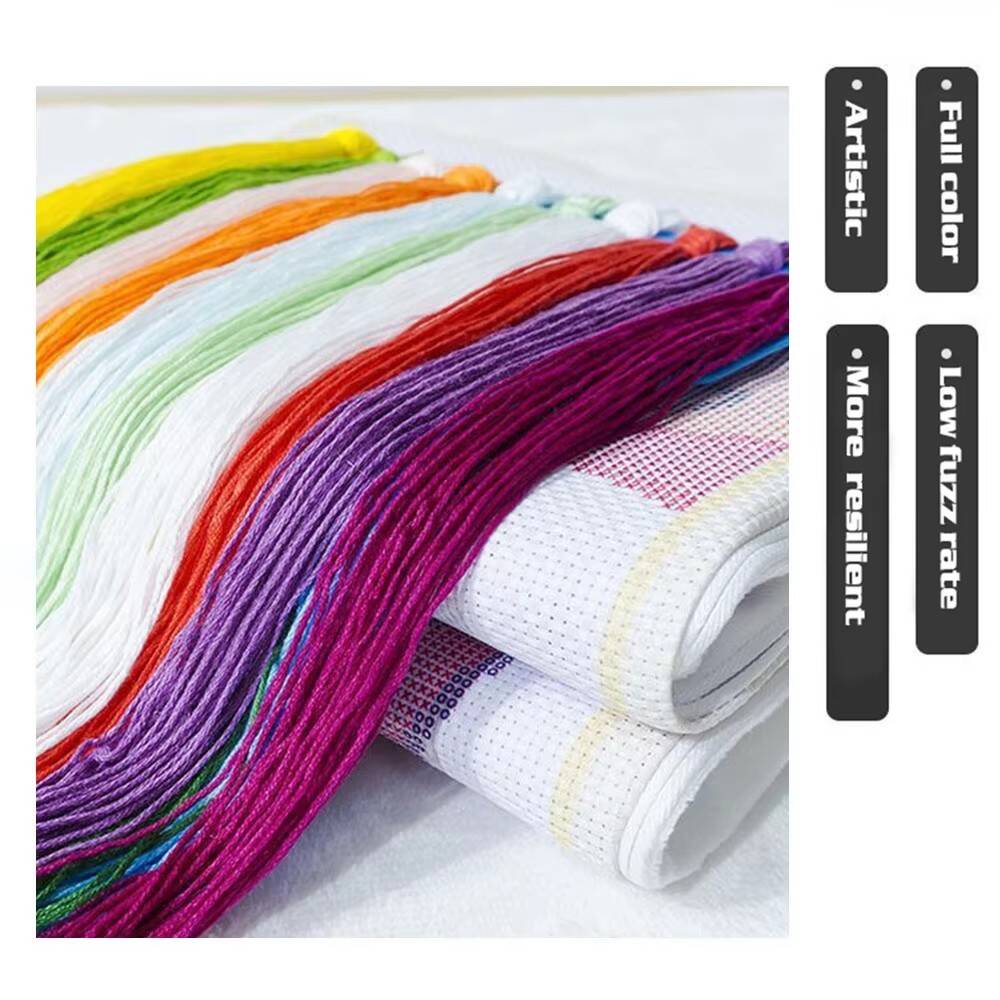HUACAN Cross Stitch Kits Rose  - đánh giá và giá Cotton Embroidery Thread Skeins