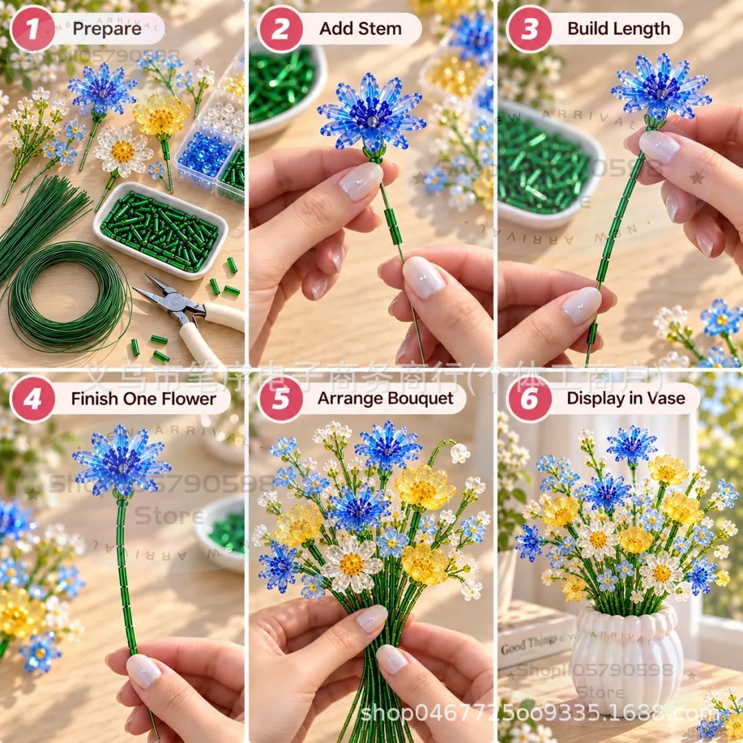 DIY Beaded Wildflower Bouquet  - đánh giá và giá Beading