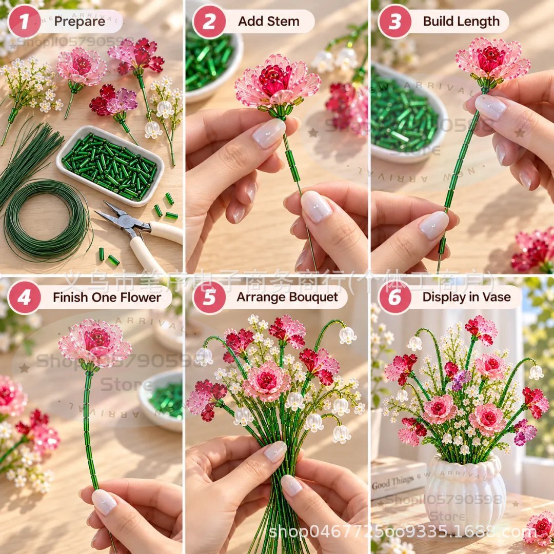 DIY Beaded Wildflower Bouquet  - đánh giá và giá Beading